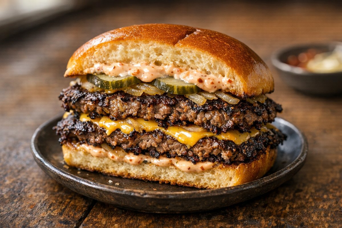 Smash Burgers with Spiced Masala Mayo